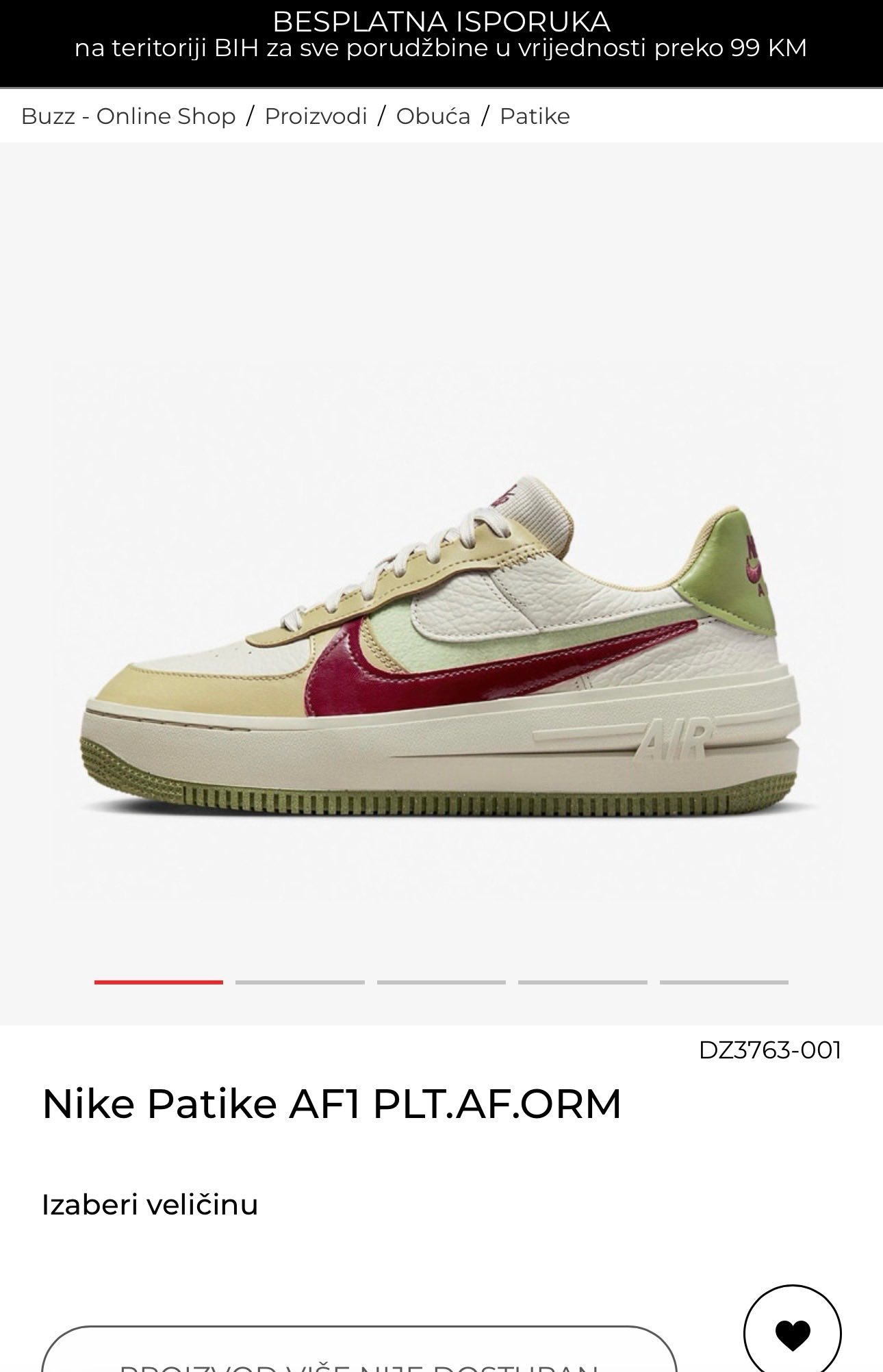 Nike Air Force 1 platform patike 4