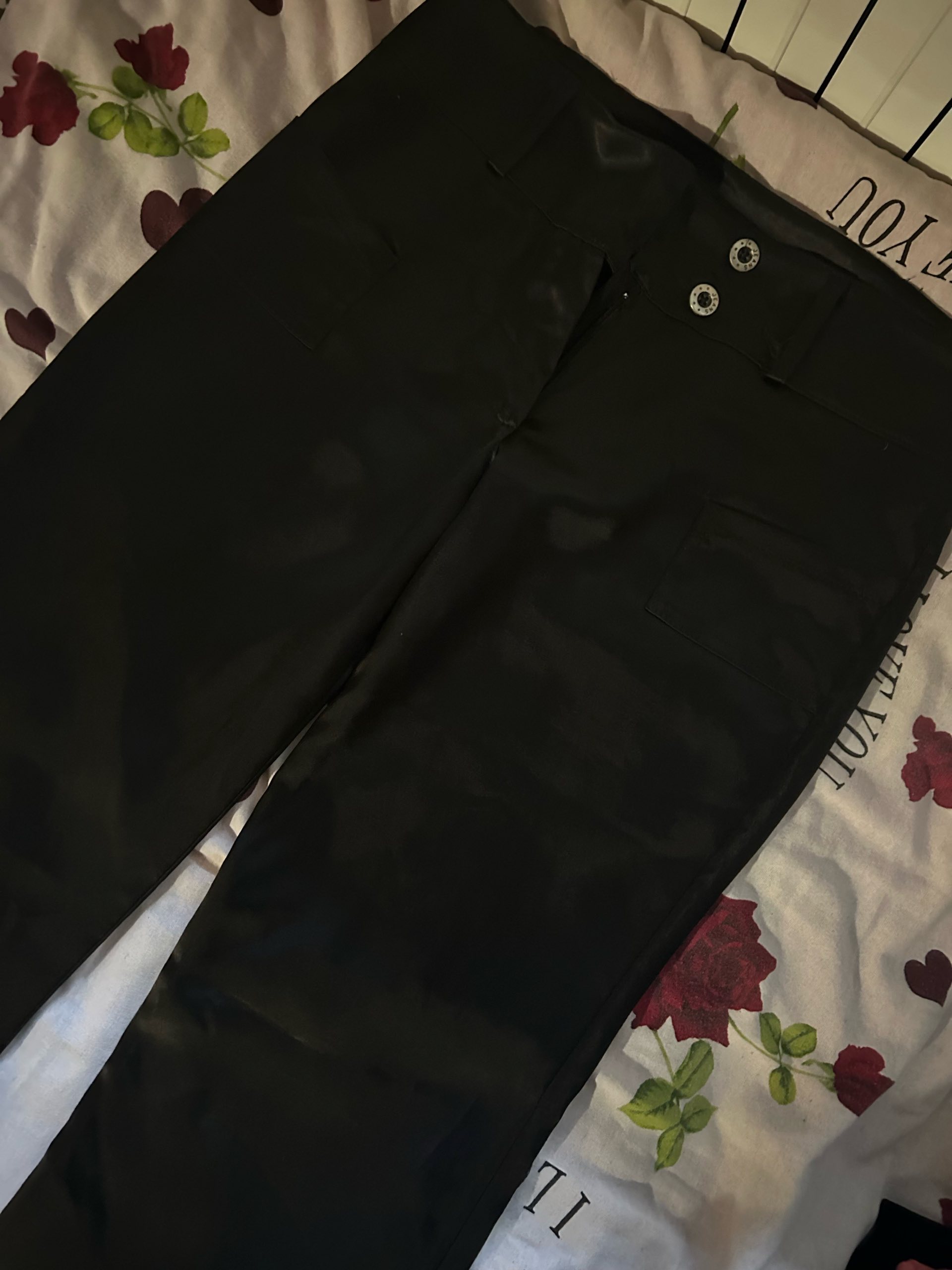Crne saten pantole 1