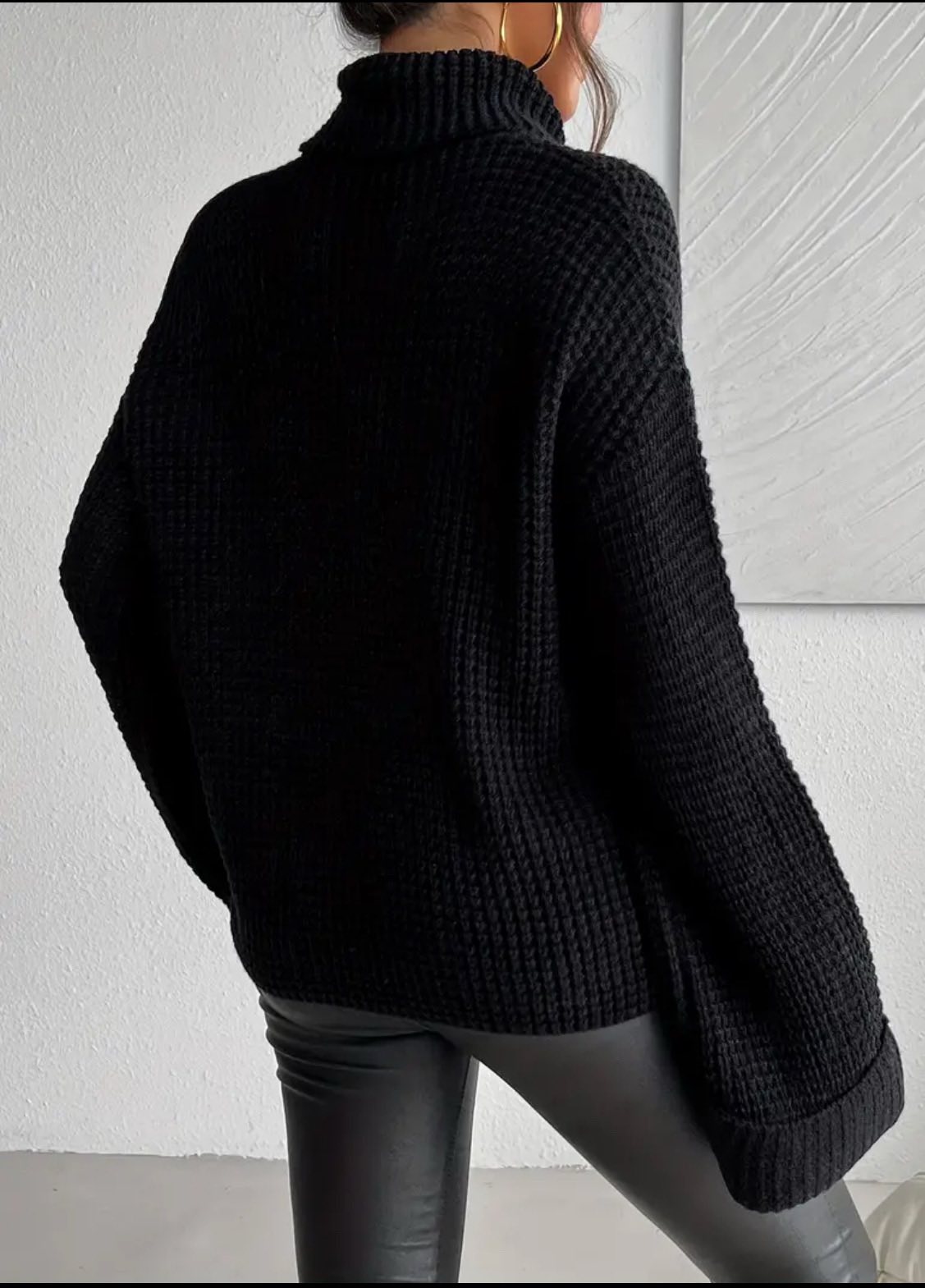 Crni oversize dzemper 2