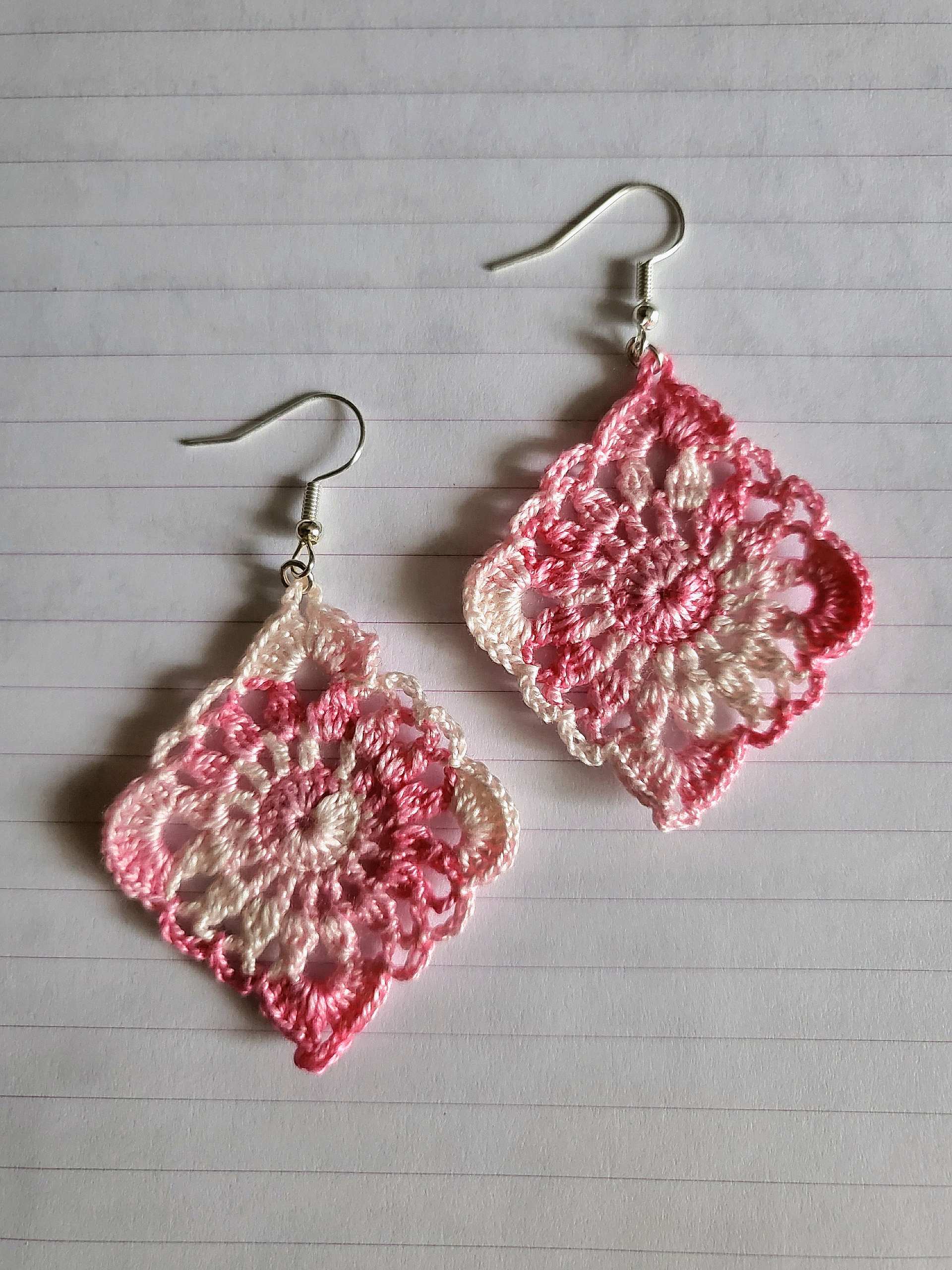 Roze mandala heklane minđuše 1
