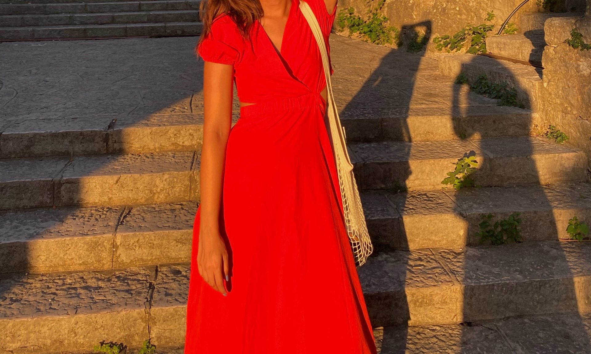 Crvena haljina Stradivarius 0