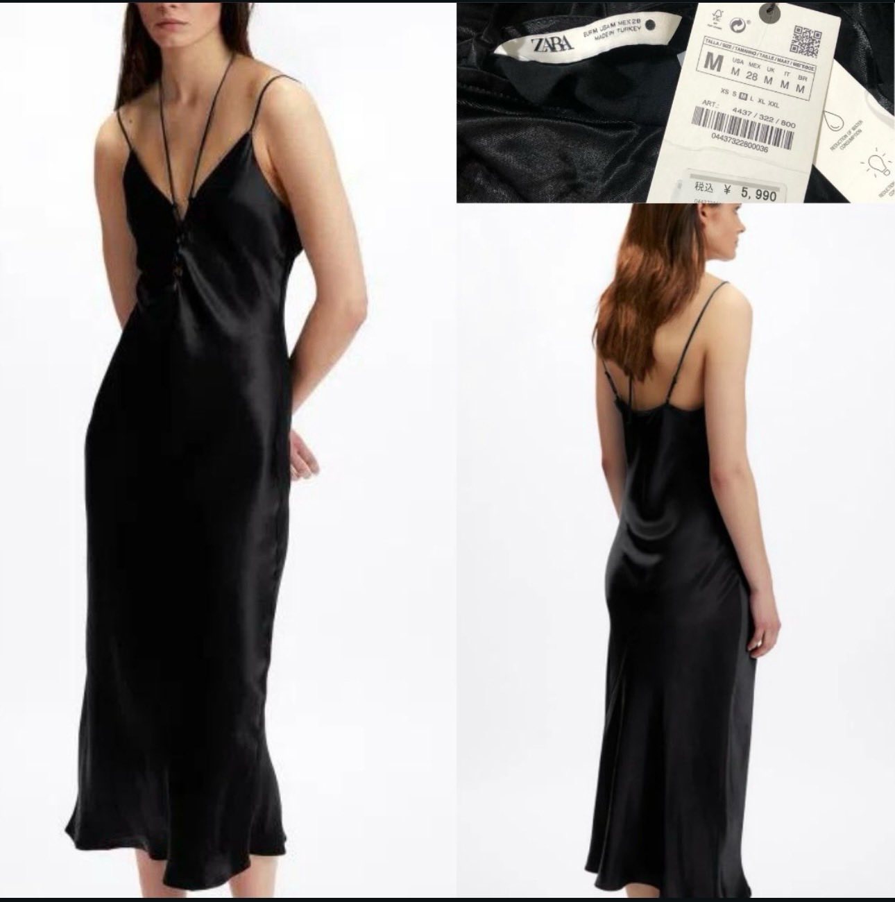 Zara crna midi haljina 0