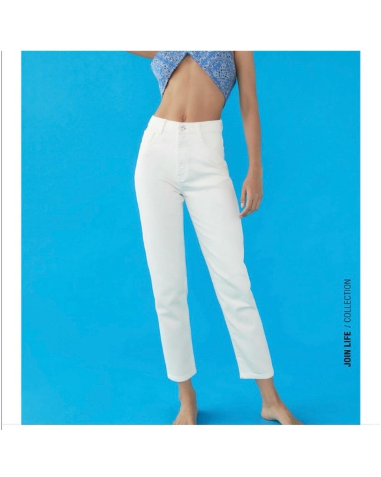 Zara mom jeans bijele 0
